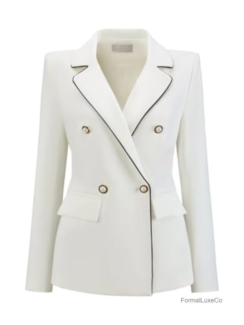Women Double Breasted Blazer Business Suit Jacket Notch Lapel Lined